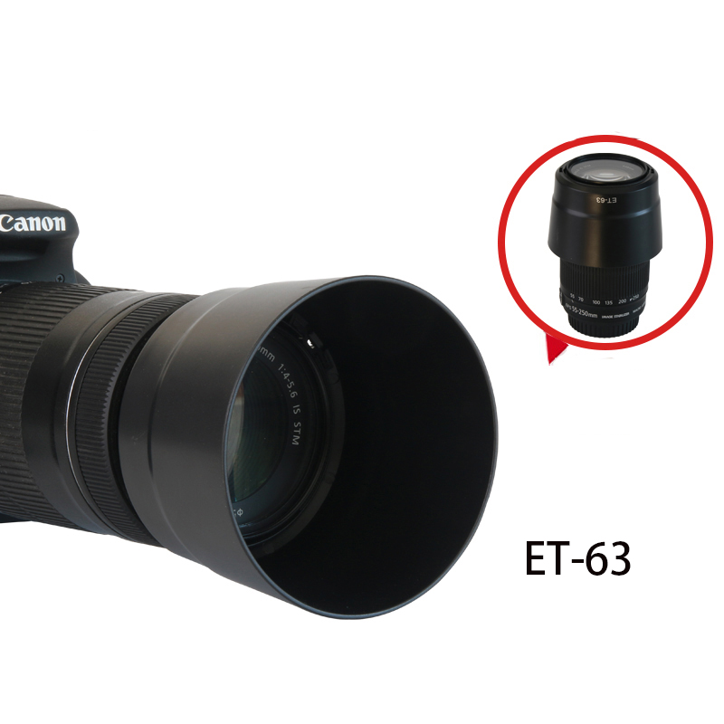 Bizoe ET-63 Camera Lens Hood 58 Accessories for Canon 55-250 STM 700D  750D 760D 800D