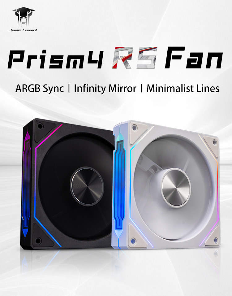 Ventilateur PC ARGB Jungle Leopard Prism4PRO 120 Mm - PWM, 1600 RPM, 58.36 CFM, Pour Watercooling 240/360 Mm