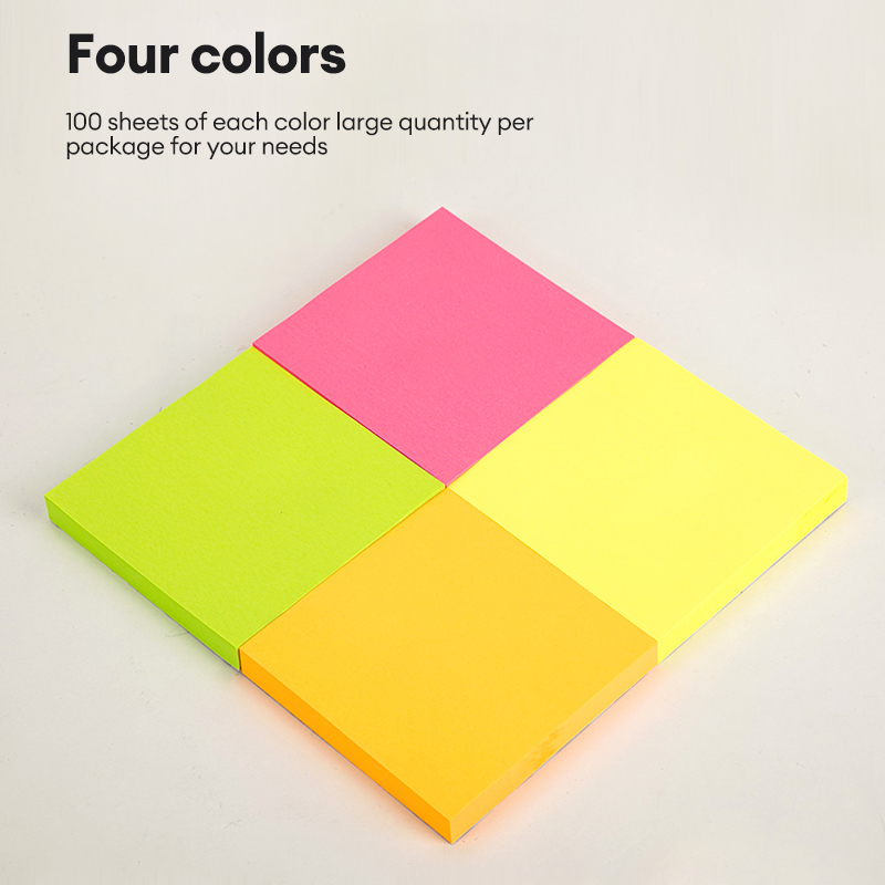 Deli EA03003 4 Pcs Color Sticky Notes Pad Notes Set 76×76mm 3''×3 ...