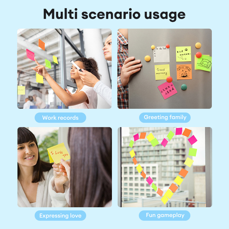 Deli EA03003 4 Pcs Color Sticky Notes Pad Notes Set 76×76mm 3''×3 ...