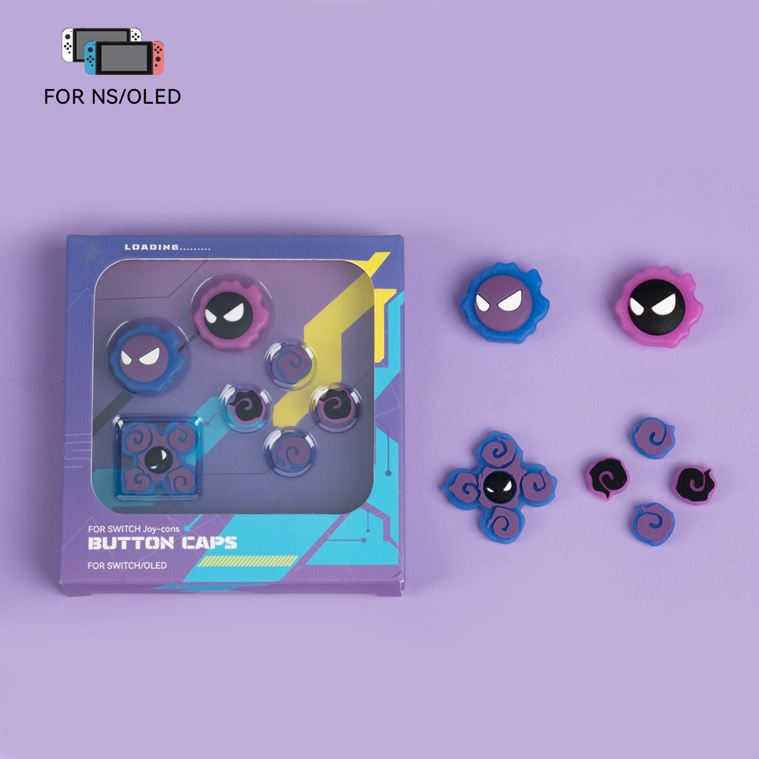 Joy Cons Cute Pumpkin Ghost Button Caps For Switch/OLED Joy-Cons