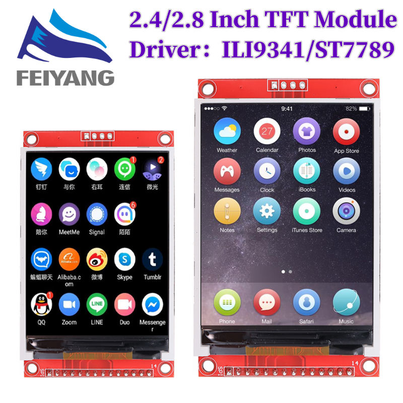 2.8” SPI TFT LCD Display Module – ILI9341, 240x320, 5V/3.3V, With PCB Adapter & Micro SD Slot, Unbranded
