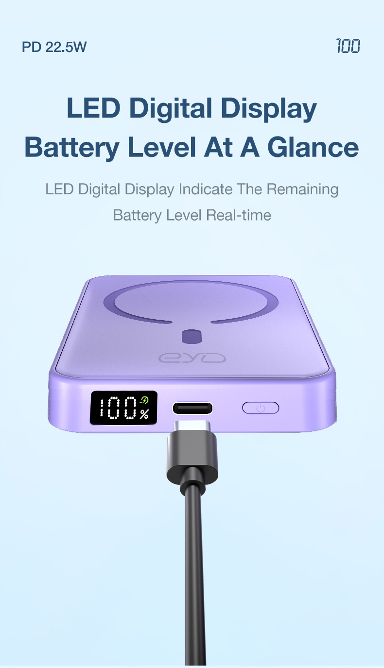 EYD JS35 Wireless Power Bank 5000mAh/10000mAh 15W Wireless And