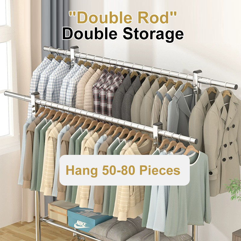 Stainless Drying Rack Sampayan Double Rod Extendable Clothes Rack ...