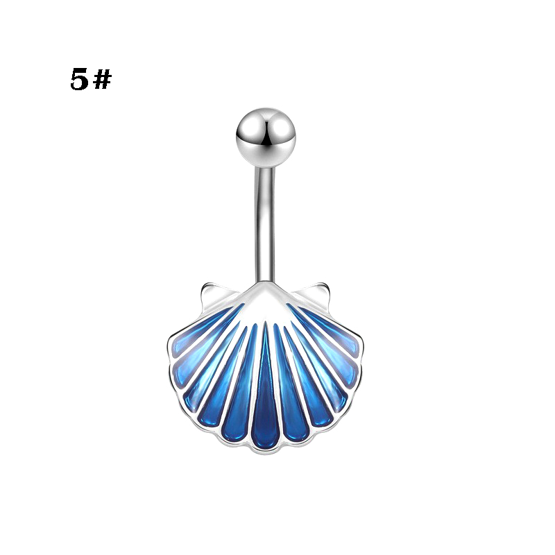 Stainless Steel Shell Belly Button Ring Pearl Belly Button Nail Body ...