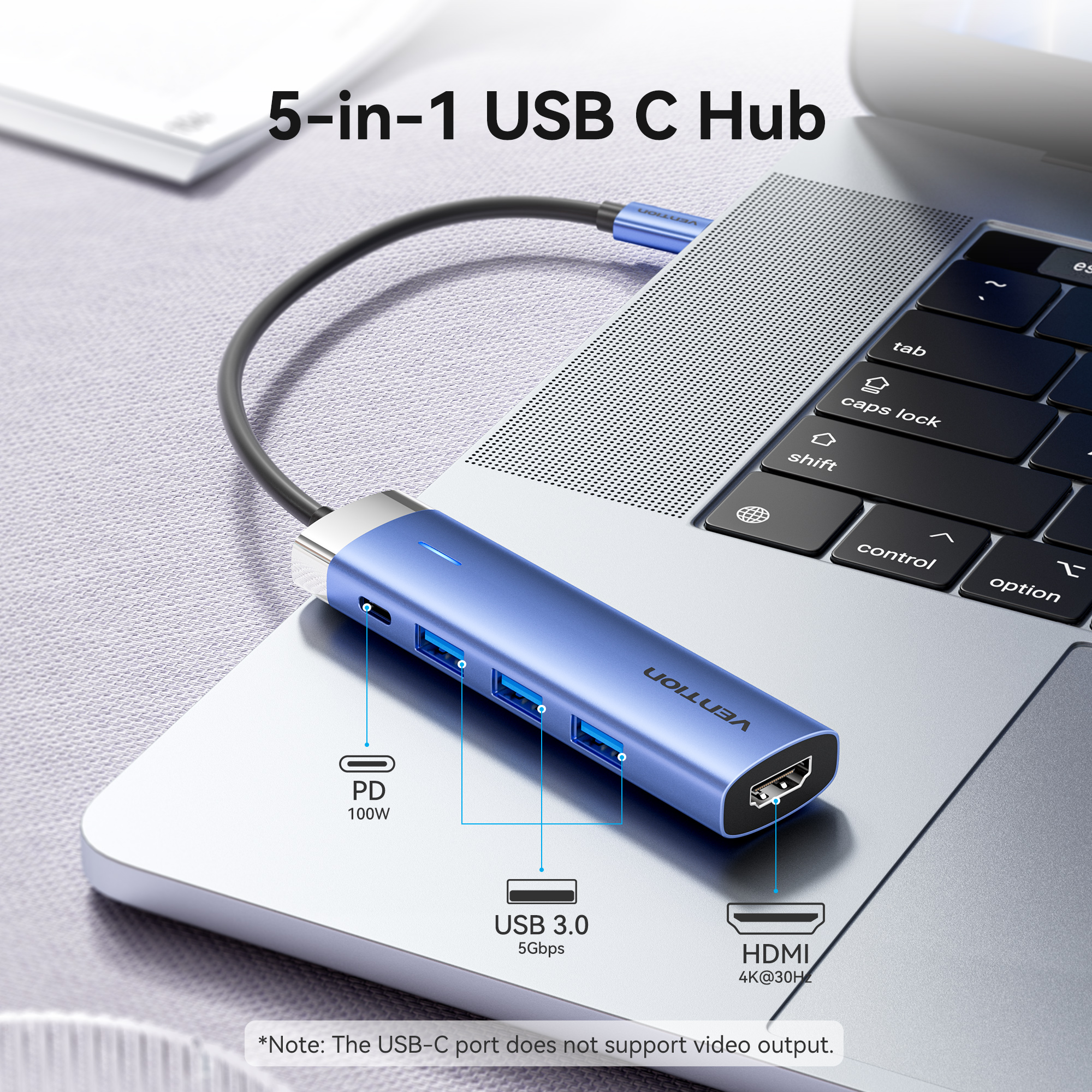 Vention USB C HUB Type C 5 in1 Portable Mini Work Station USB 3.0 PD ...