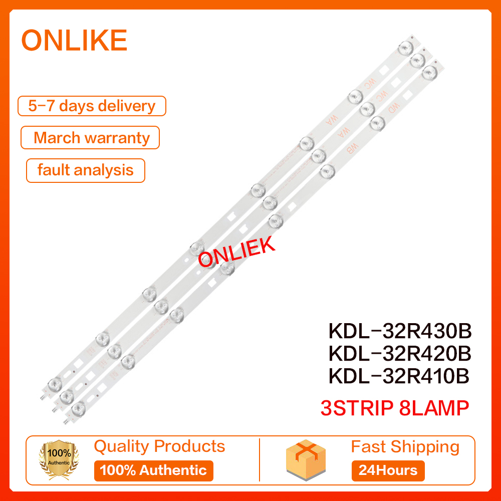 Kit Retroilluminazione LED 3 Pezzi Per Sony KDL-32R415B/433B/435B/410B/420B/430B – Barra Luminosa 596 Mm 8 LED 3V