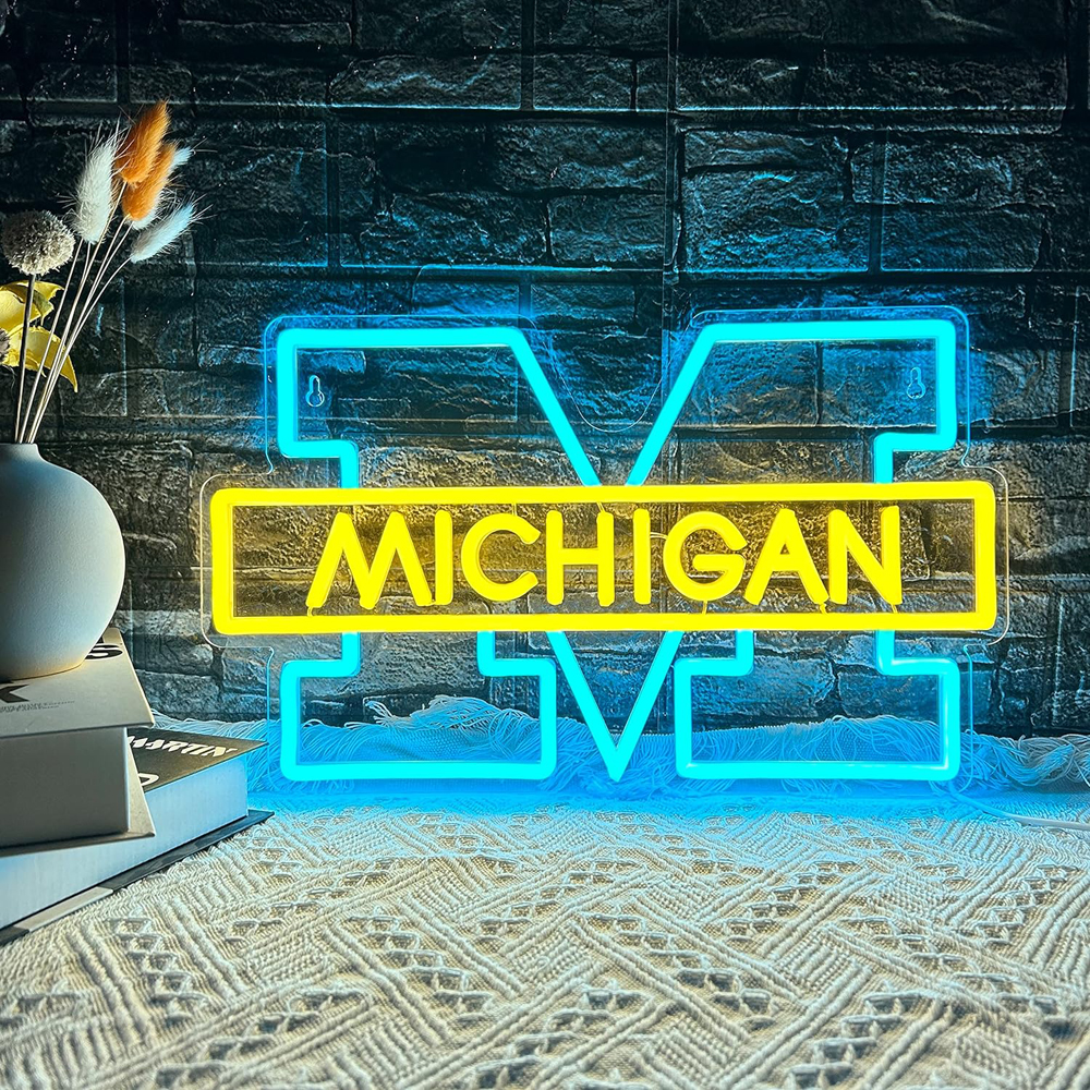 Michigan Neon Sign,Michigan Neon Signs for Wall Decor Handmade Sign Man ...