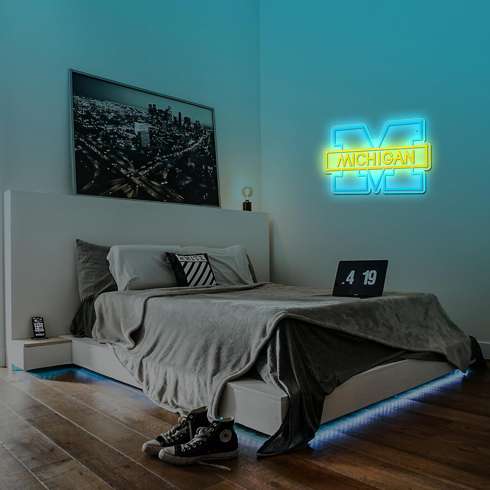 Michigan Neon Sign,Michigan Neon Signs for Wall Decor Handmade Sign Man ...