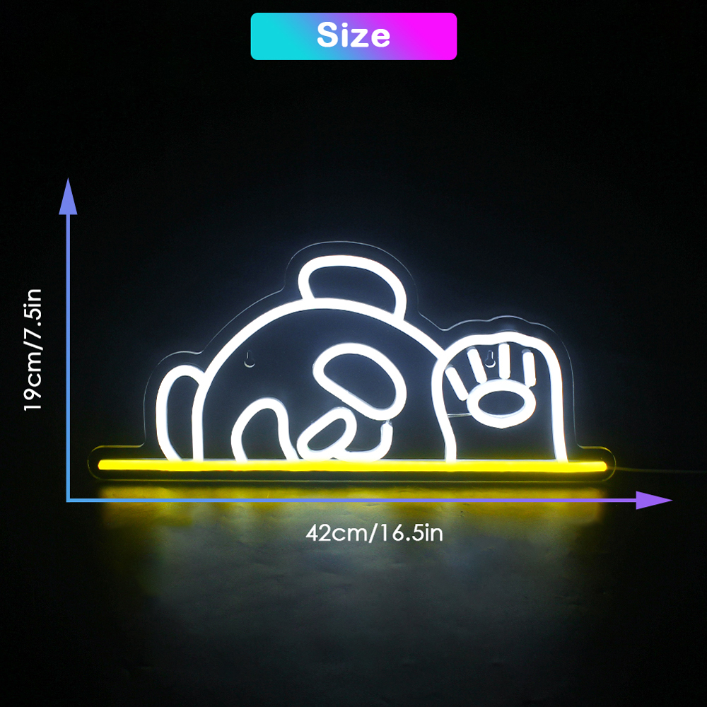 Panda Neon Sign Cute Bear Neon Sign Cat LED Lights Bedroom Animal ...