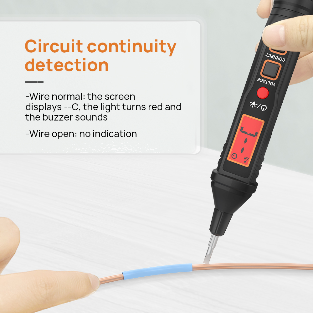 VT02 New AC Voltage Detector Breakpoint Finder Live/Neutral Wire Detect ...