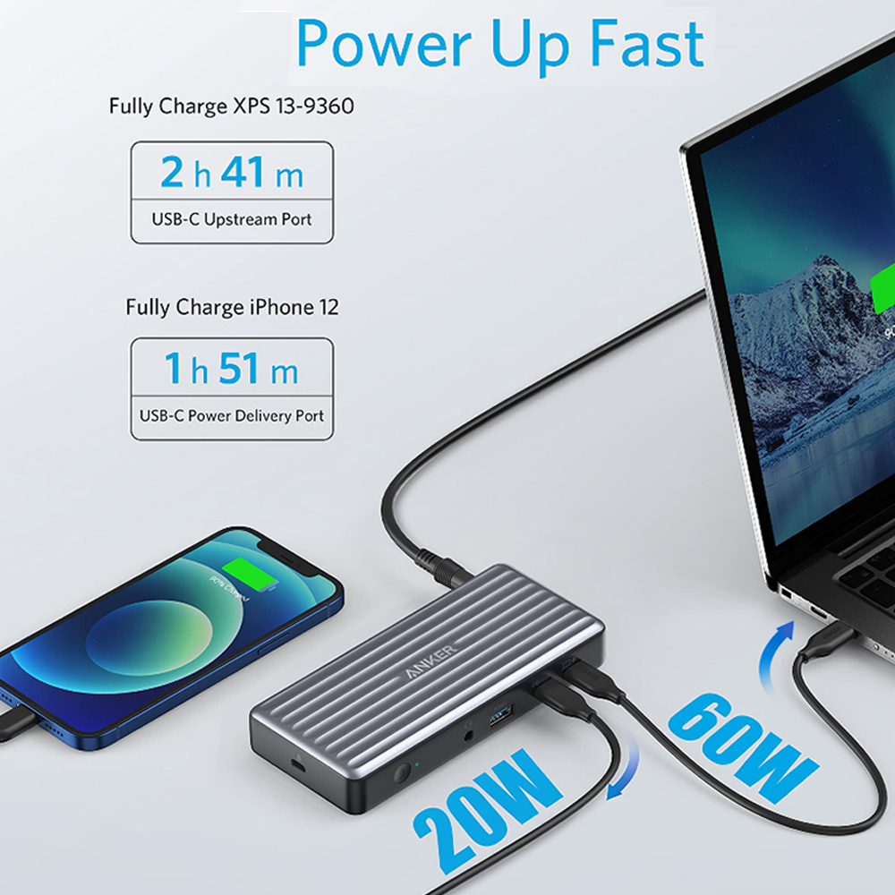 Anke r USB C PowerExpand 9-in-1 PD Dock, 60W Charging for Laptop, 20W ...