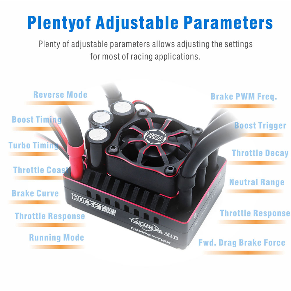 Rocket Sensored Brushless ESC 220A TAURUS Speed Controller V2 Turbo for ...