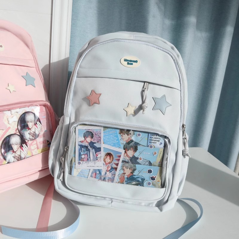 Kawaii Ita Backpack Pins Display DIY Backpack Aesthetic School Bookbag ...