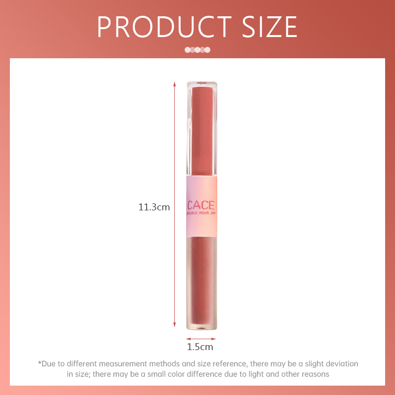 2 In 1 Liptint Set Double Head Matte Glossy Lipstick Waterproof Velvet ...