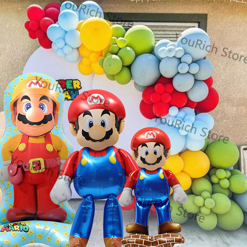 3D Stand Super Mario Foil Balloon Super Mario Balloon Theme Party ...