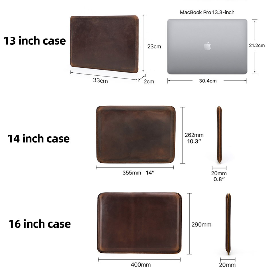 CONTACTS FAMILY Fashion Laptop Sleeve Case 13.3 14.2 16 Inch Leather ...
