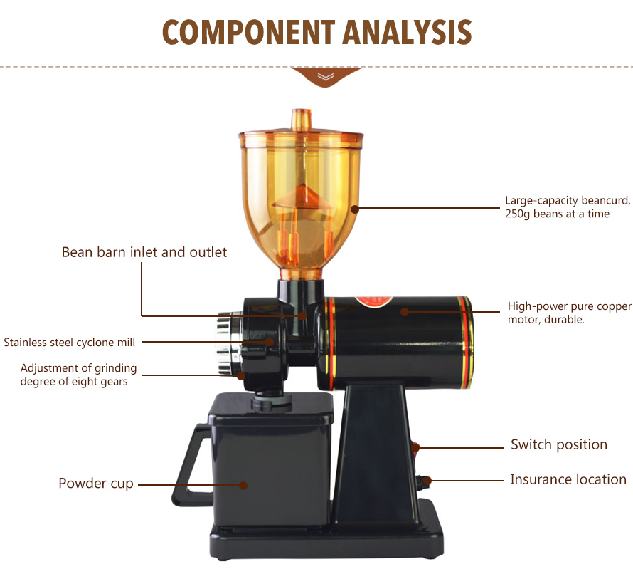 BOBI Household coffee grinder electric small grinder 600N coffee bean