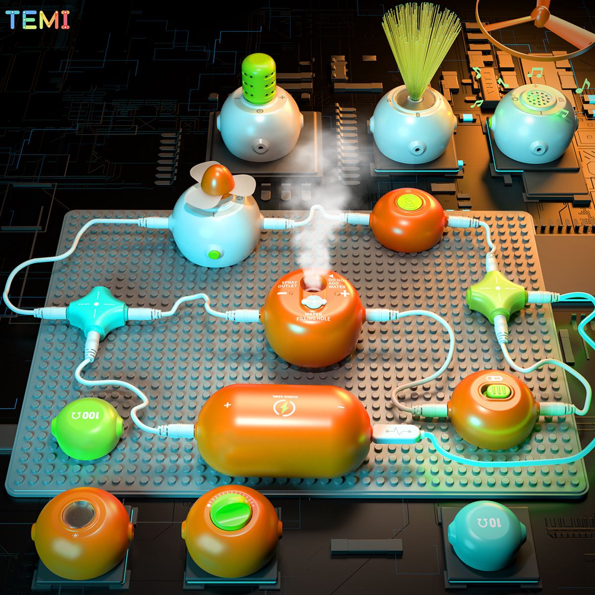 TEMI Assembled Electronic Building Blocks Scientific Canned Circuit ...