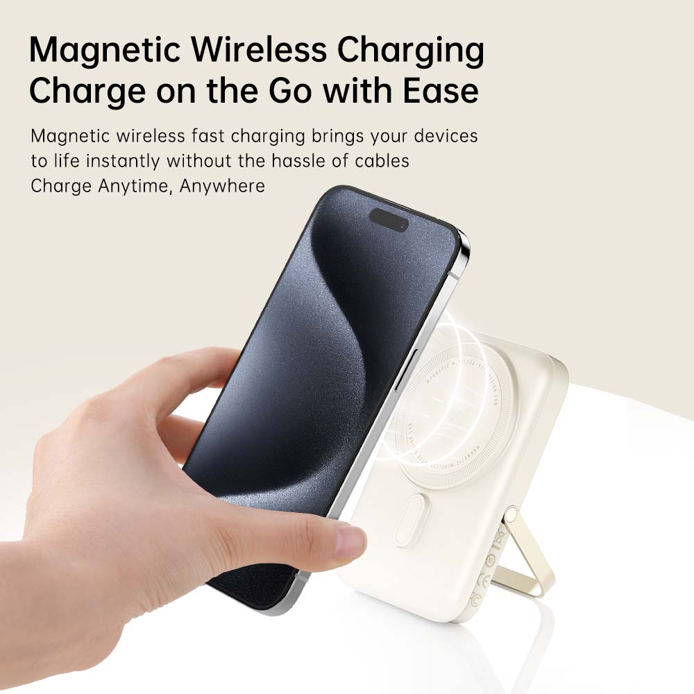 Fresh Fab Finds 2 In 1 5000mAh MagSafe Wireless Power Bank PD20W Magnetic Fast Charger Portable Phone Charger Fit for IOS Phone 15 14 13 12 Series And More