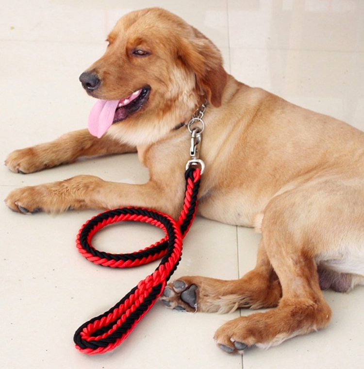 Big Dogs Leash Heavy Duty Rope With Collar Set Thick Nylon Braided Pet ...