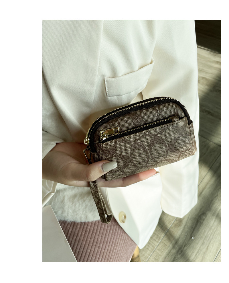 Retro Old Flower Exquisite Coin Purse Three Zipper Multifunctional Mini ...