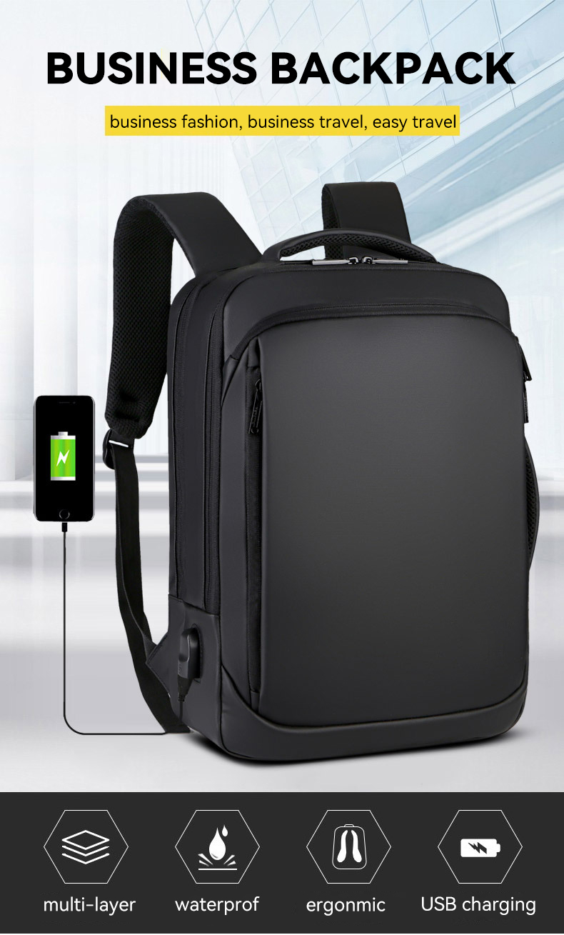 Men's Business Backpack 15.6 Inch Laptop Backpack Multifunctional