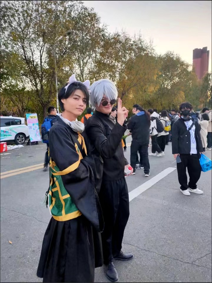 Anime Jujutsu Kaisen Cosplay Geto Suguru Black Kimono Tops Pants Wig ...