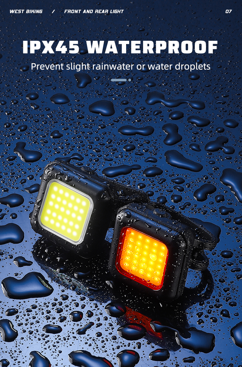 WEST BIKING Bike Mini Front/Rear Lights Rechargeable Led Lights High ...