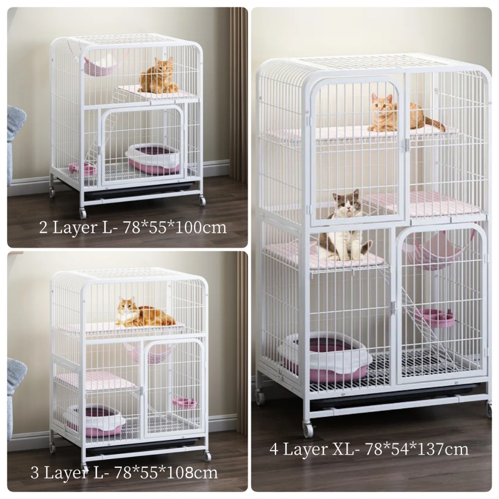Large Big Cat Cage Pet Cage 2/3 4 Layer Cat House With Door Ladder ... - Large Cage For Big Apartments