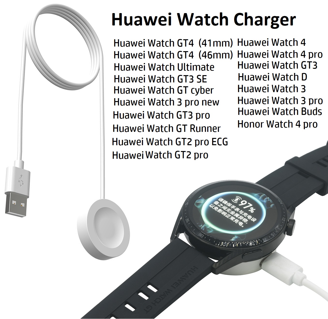 Smart Watch Charger For Huawei Watch GT Charger Magnetic Charging Huawei  Watch Watch pro Huawei Watch GT3 Huawei GT5 pro Huawei GT5 GT 