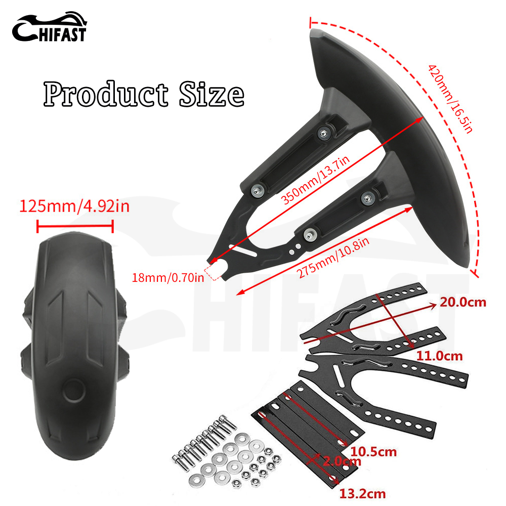 HIFAST Motorcycle Universal Rear Mudguard Adjustable Black Fender Mud ...