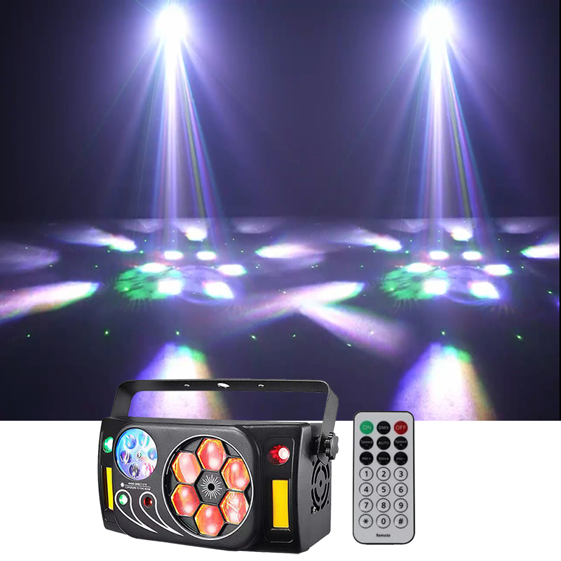 Remote Party Light 6 Bee Eye Pattern Wheel Red Green Laser Led Wash ...