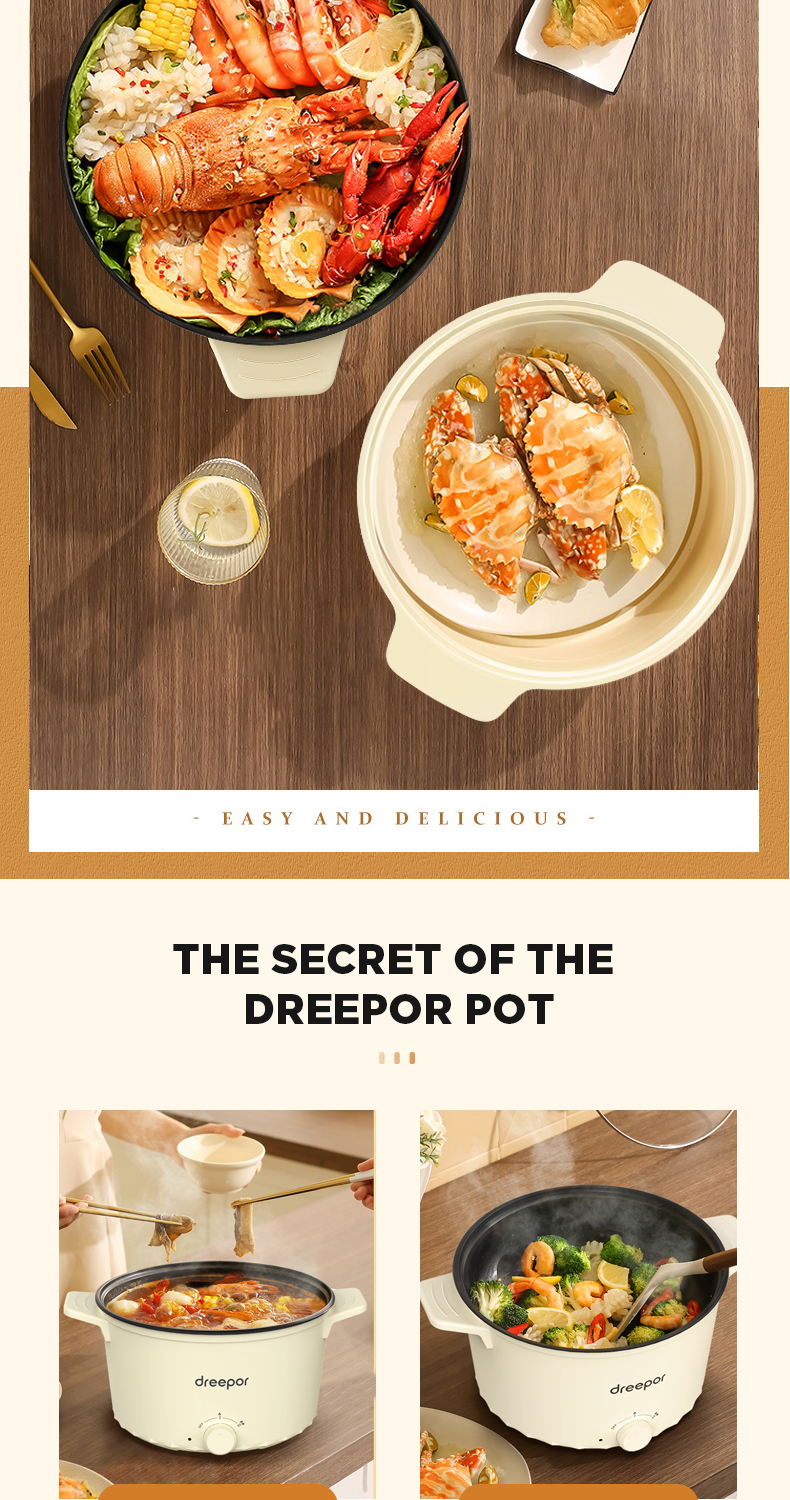 Dreepor Multi Electric Cooker Rice Cooker Hot pot Cooker Non Stick Pan ...