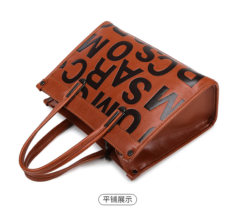 New Trendy Letter Design Tote Bag Ladies Commuter Waterproof Business ...