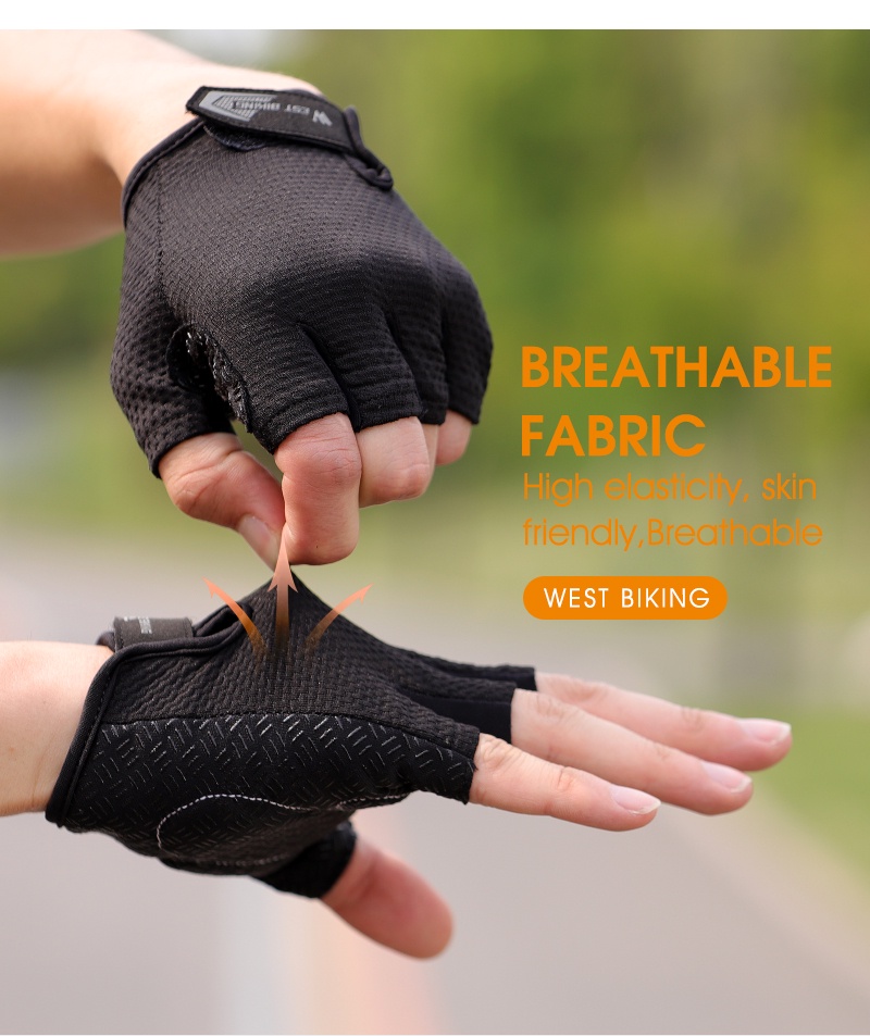 WEST BIKING Anti Slip Half Finger Riding Cycling Gloves Bike Gloves ...