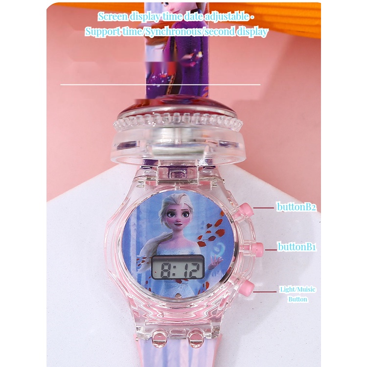 children's watch LED Rotating Music Cartoon Watches Children's Toy ...