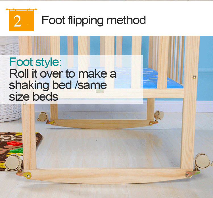 Solid wood crib Solid wood multifunctional cradle bed Variable desk ...