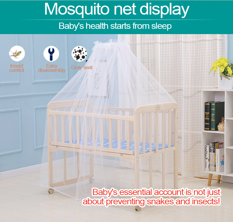 Solid wood crib Solid wood multifunctional cradle bed Variable desk ...