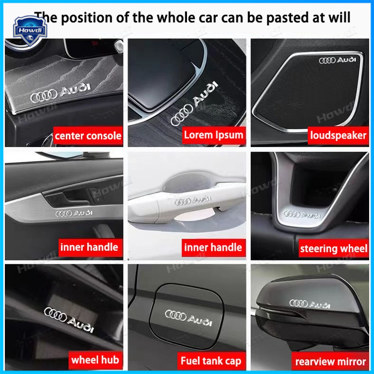 5pcs Car metal car stickers creative car logo decorative stickers wiper ...