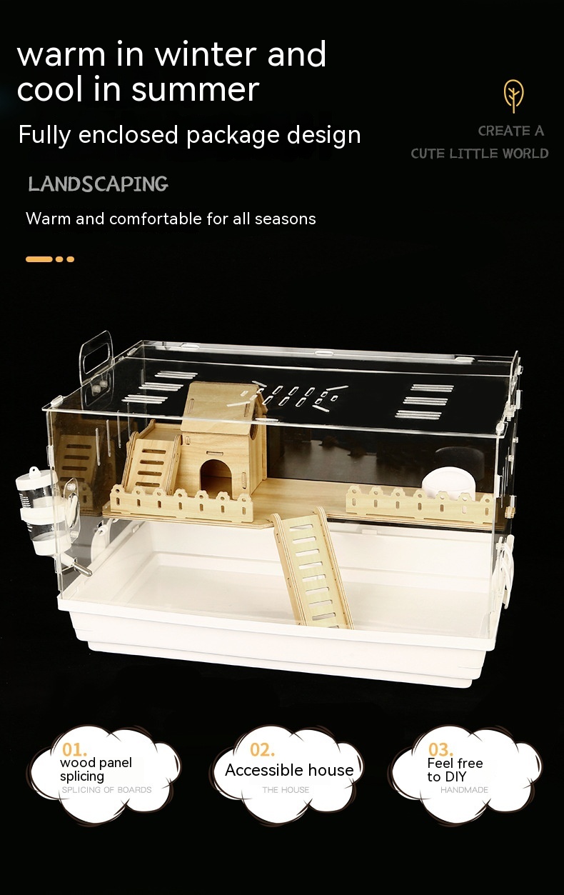 Shelf Builder For Multi Pet Hamster Cages Reference: Hamster Cage Acrylic Package Golden Bear Breeding Box Hut Building