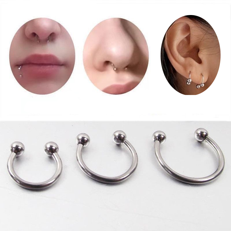 14G Titanium Plated Horseshoe Ring – Perfect For Nose, Lip, Tragus & Helix Piercings