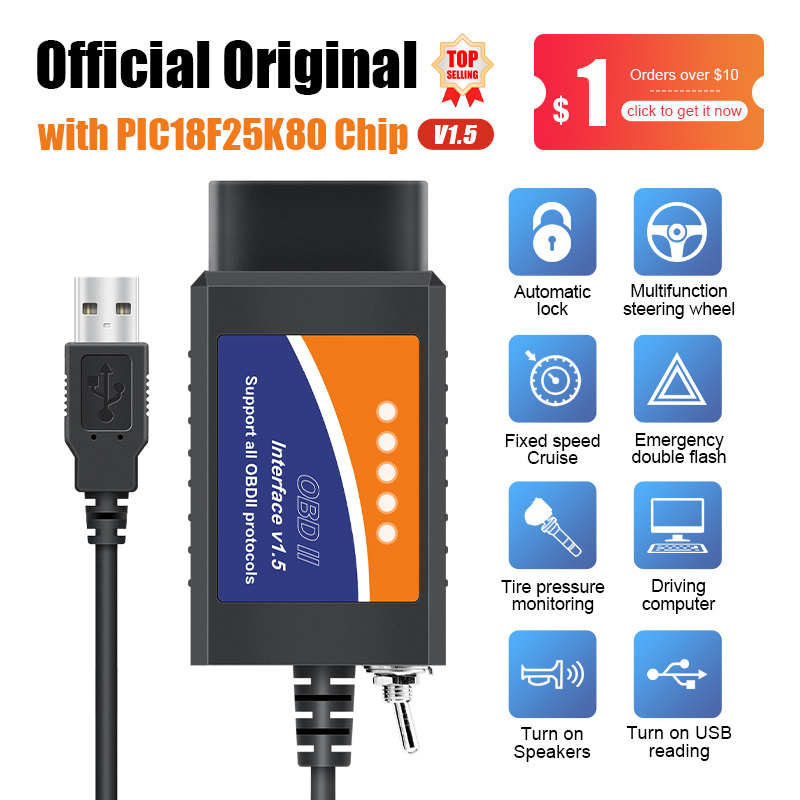 Elm327 V1.5 Modified For Ford Elmconfig Usb Hidden Function Forscan