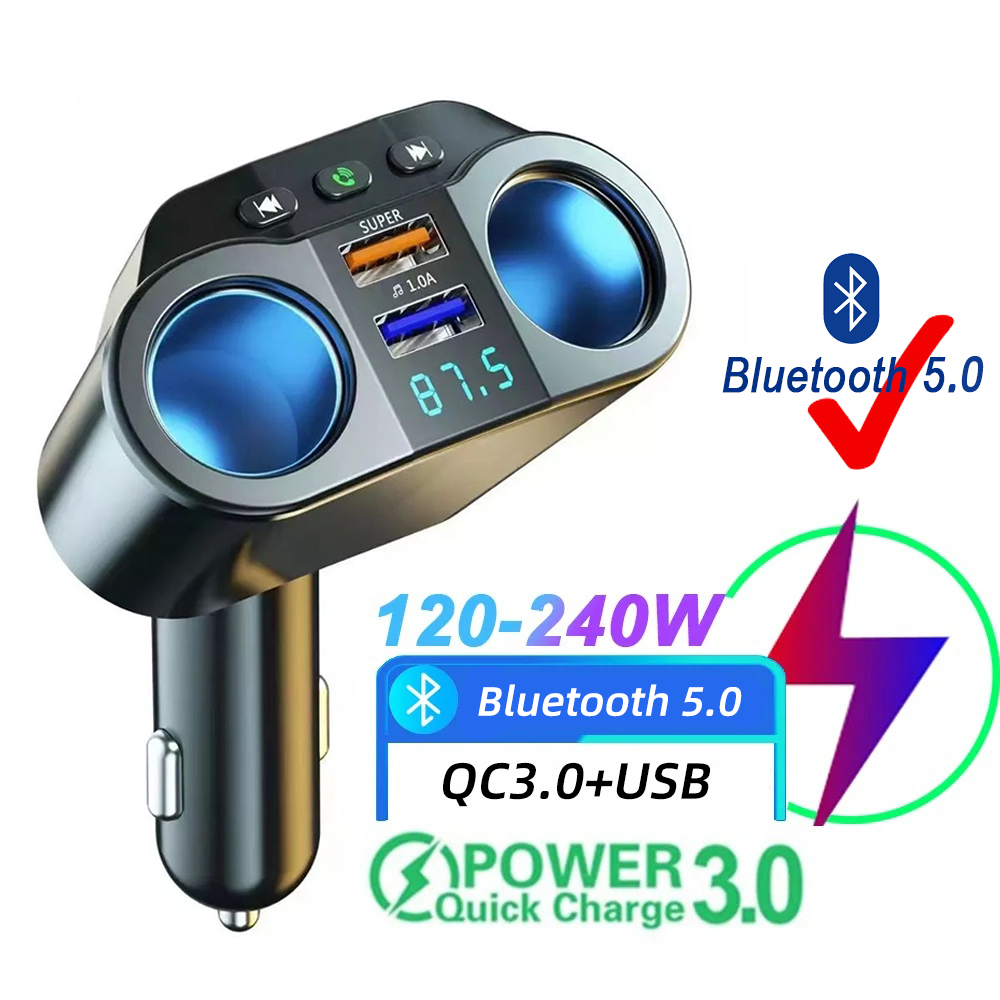 Prise USB 12V Voiture Double QC3.0 - 4.8A, Interrupteur, étanche, Pour Voiture, Camping-car, Bateau