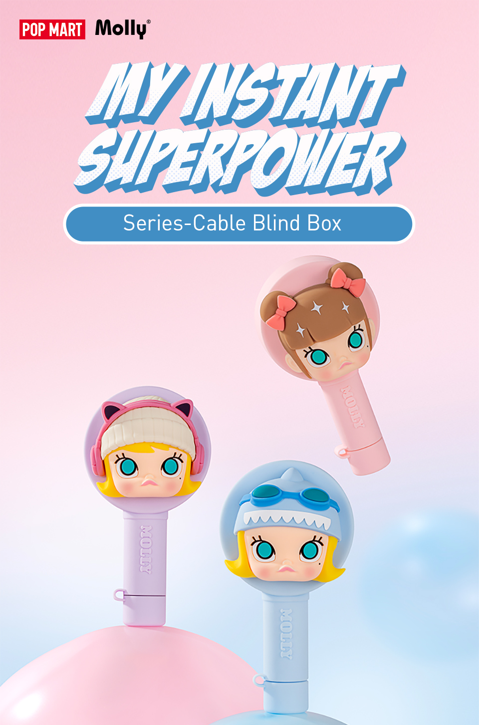 POP MART MOLLY My Instant Superpower Series-Cable Blind Box (iPhone/Type-c)  Shopee Philippines