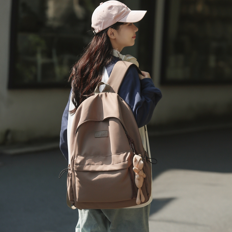 Solid Color Backpack Portable 14 inches Shockproof Laptop Bag Large ...