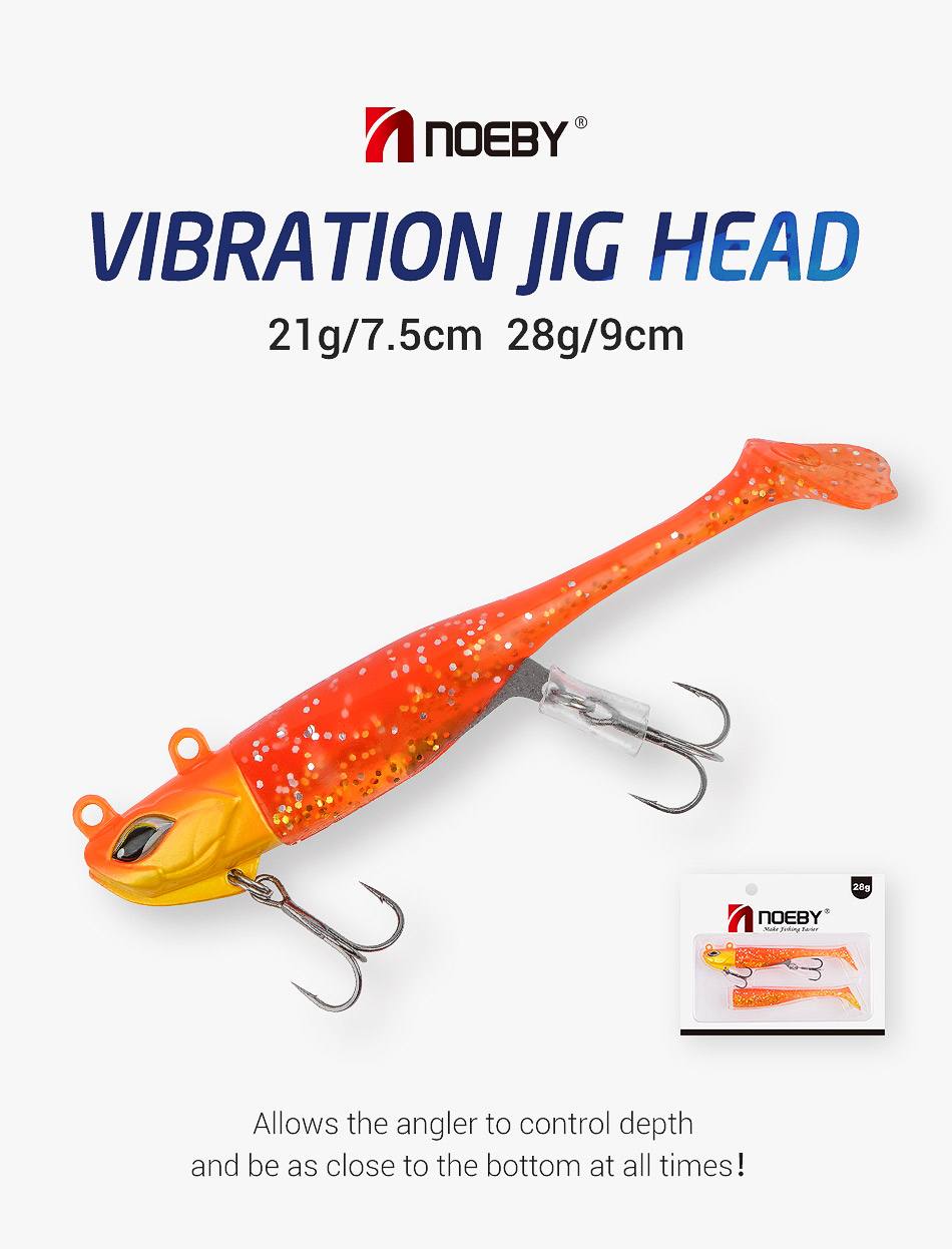 NOEBY Vibration JIG Head Soft Lure 10cm/21g 11.5cm/28g Fluttering ...