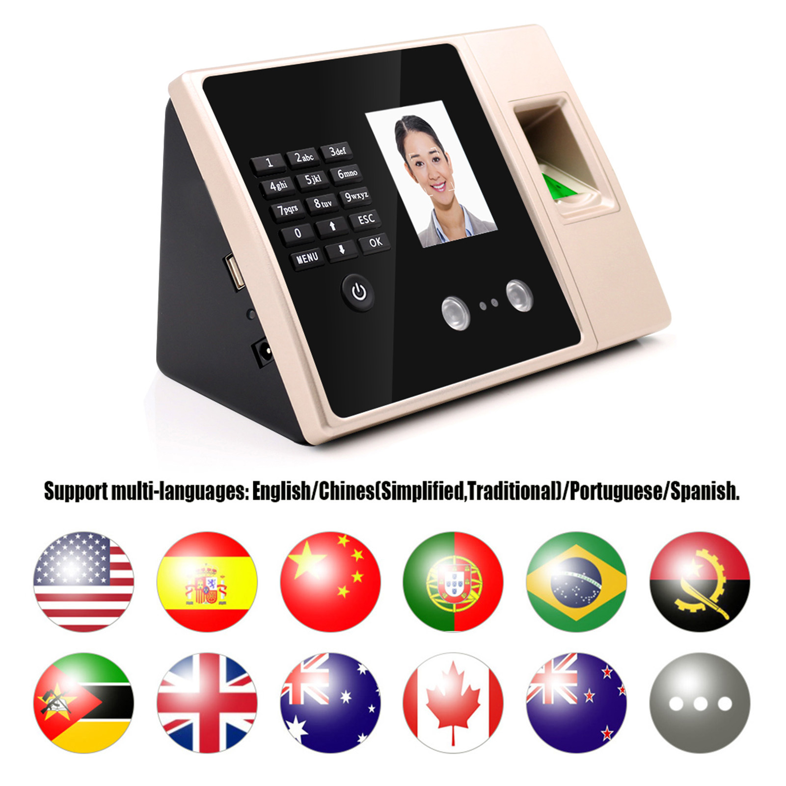 [Joy] Intelligent Biometric Fingerprint Time Attendance Machine with HD ...