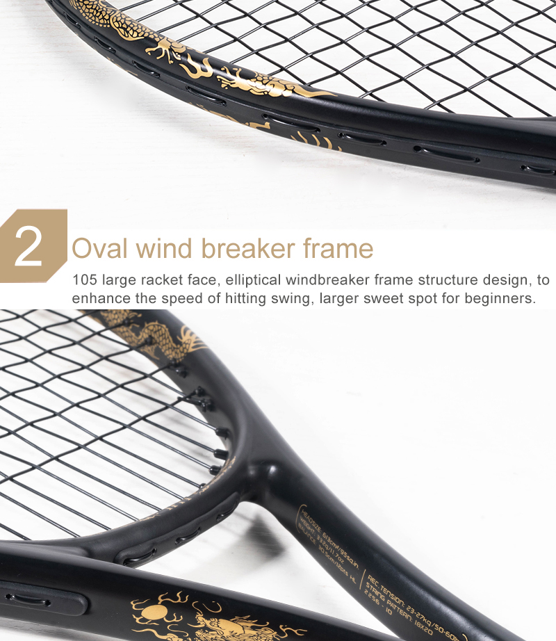 ALPSPORT TFTY JL Dragon Carbon Fiber 280g 50Lbs Tennis Racket For ...