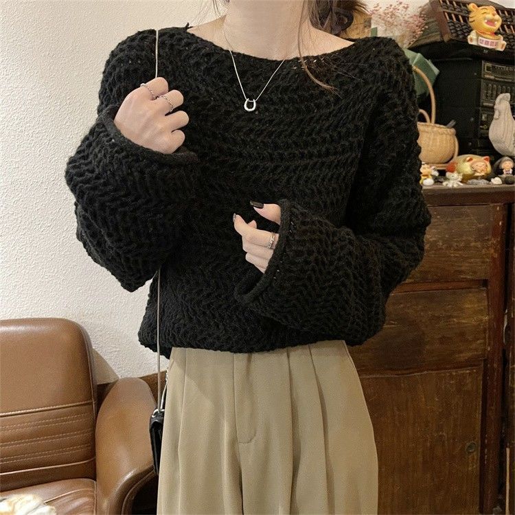 【Frenmer】Hollow knitted blouse Sweater fashionable sweater Korean style ...